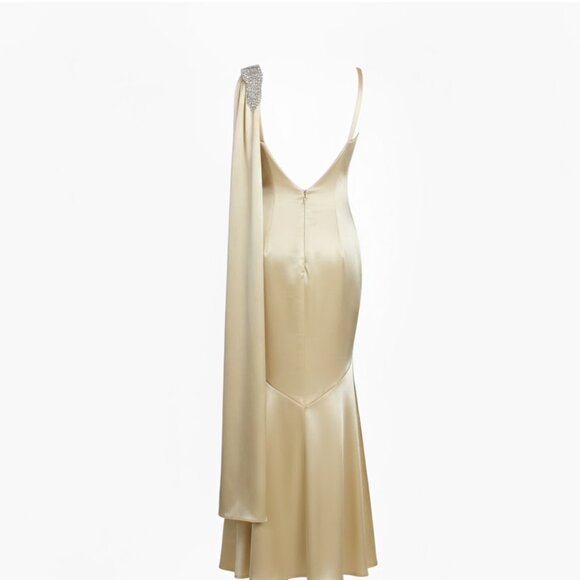 Faviana "Vintage" Satin Prom Dress - Picture 2 of 8